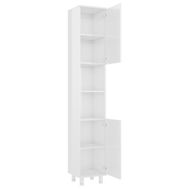 vidaXL Στήλη Μπάνιου Γυαλιστερό Λευκό 30x30x179cm Επεξ. Ξύλο 1 τεμ.