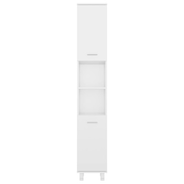 vidaXL Στήλη Μπάνιου Γυαλιστερό Λευκό 30x30x179cm Επεξ. Ξύλο 1 τεμ.