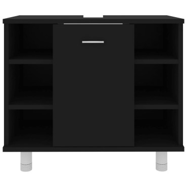 vidaXL Ντουλάπι Νιπτήρα Μαύρο 60x32x53,5cm Επεξ. Ξύλο 1 τεμ.