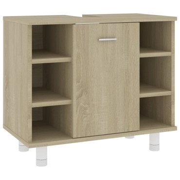 vidaXL Ντουλάπι Νιπτήρα Sonoma Δρυς 60x32x53,5cm από Επεξ. Ξύλο 1 τεμ.
