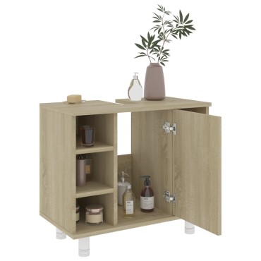 vidaXL Ντουλάπι Νιπτήρα Sonoma Δρυς 60x32x53,5cm από Επεξ. Ξύλο 1 τεμ.