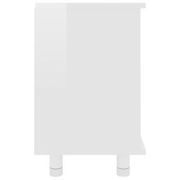 vidaXL Ντουλάπι Νιπτήρα Γυαλιστερό Λευκό 60x32x53,5cm Επεξ. Ξύλο 1 τεμ.