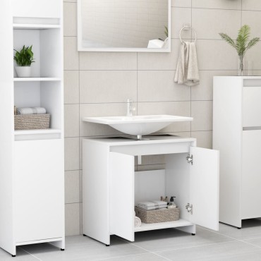 vidaXL Ντουλάπι Νιπτήρα Λευκό 60x33x61cm από Επεξ. Ξύλο 1 τεμ.