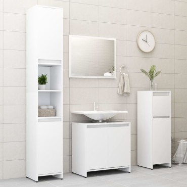 vidaXL Ντουλάπι Νιπτήρα Λευκό 60x33x61cm από Επεξ. Ξύλο 1 τεμ.