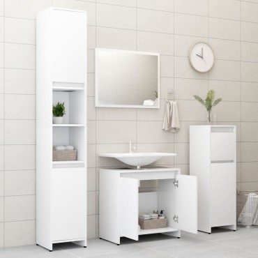 vidaXL Ντουλάπι Νιπτήρα Λευκό 60x33x61cm από Επεξ. Ξύλο 1 τεμ.