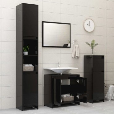 vidaXL Ντουλάπι Νιπτήρα Μαύρο 60x33x61cm από Επεξ. Ξύλο 1 τεμ.