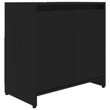 vidaXL Ντουλάπι Νιπτήρα Μαύρο 60x33x61cm από Επεξ. Ξύλο 1 τεμ.