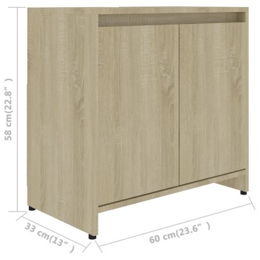 vidaXL Ντουλάπι Νιπτήρα Sonoma Δρυς 60x33x61cm από Επεξ. Ξύλο 1 τεμ.