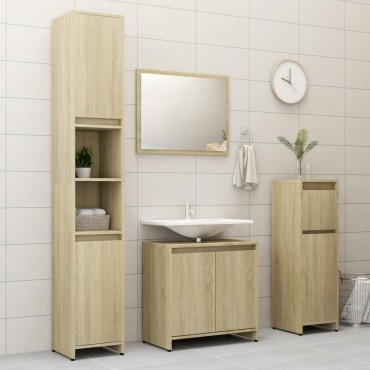 vidaXL Ντουλάπι Νιπτήρα Sonoma Δρυς 60x33x61cm από Επεξ. Ξύλο 1 τεμ.