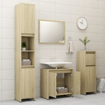 vidaXL Ντουλάπι Νιπτήρα Sonoma Δρυς 60x33x61cm από Επεξ. Ξύλο 1 τεμ.