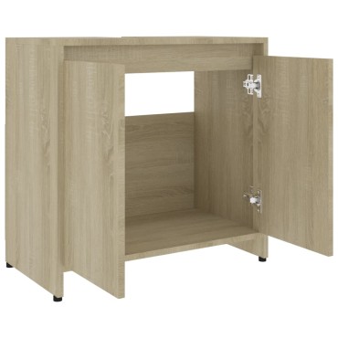 vidaXL Ντουλάπι Νιπτήρα Sonoma Δρυς 60x33x61cm από Επεξ. Ξύλο 1 τεμ.
