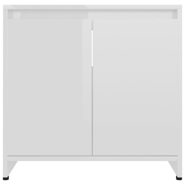 vidaXL Ντουλάπι Νιπτήρα Γυαλιστερό Λευκό 60x33x61cm Επεξ. Ξύλο 1 τεμ.