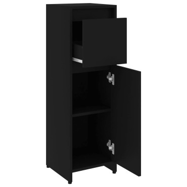 vidaXL Στήλη Μπάνιου Μαύρη 30x30x95cm από Επεξ. Ξύλο 1 τεμ.