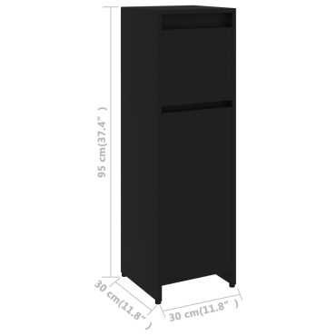 vidaXL Στήλη Μπάνιου Μαύρη 30x30x95cm από Επεξ. Ξύλο 1 τεμ.