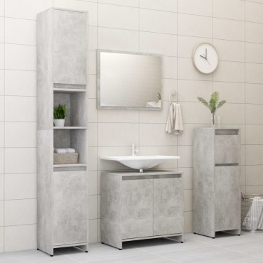 vidaXL Στήλη Μπάνιου Γκρι του Σκυροδέματος 30x30x95cm Επεξ. Ξύλο 1 τεμ.