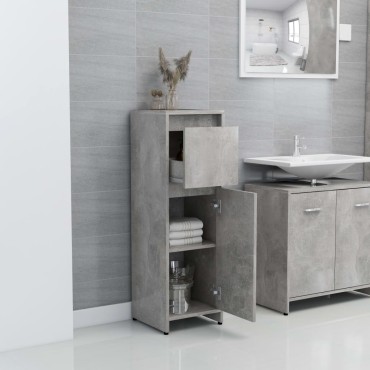 vidaXL Στήλη Μπάνιου Γκρι του Σκυροδέματος 30x30x95cm Επεξ. Ξύλο 1 τεμ.