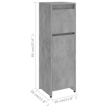 vidaXL Στήλη Μπάνιου Γκρι του Σκυροδέματος 30x30x95cm Επεξ. Ξύλο 1 τεμ.