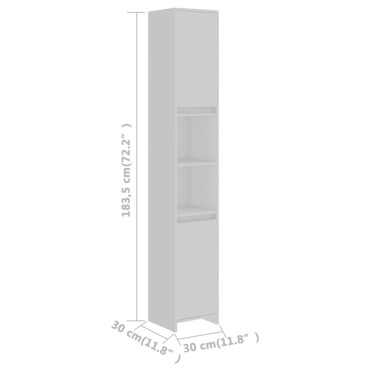 vidaXL Στήλη Μπάνιου Λευκή 30x30x183,5cm από Μοριοσανίδα 1 τεμ.