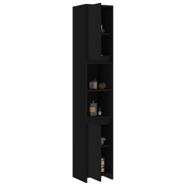 vidaXL Στήλη Μπάνιου Μαύρη 30x30x183,5cm από Επεξ. Ξύλο 1 τεμ.