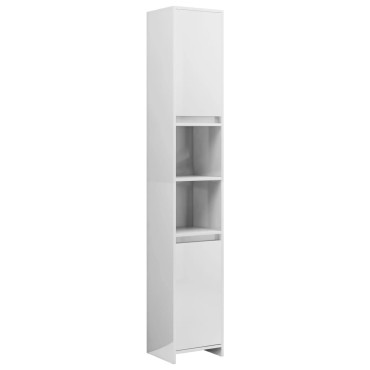 vidaXL Στήλη Μπάνιου Γυαλιστερό Λευκό 30x30x183,5cm Επεξ. Ξύλο 1 τεμ.