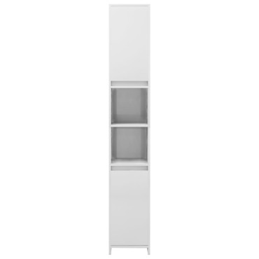 vidaXL Στήλη Μπάνιου Γυαλιστερό Λευκό 30x30x183,5cm Επεξ. Ξύλο 1 τεμ.