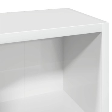 vidaXL Έπιπλα CD 2 τεμ. Γυαλιστερό Λευκό 21x16x93,5cm Μοριοσανίδα