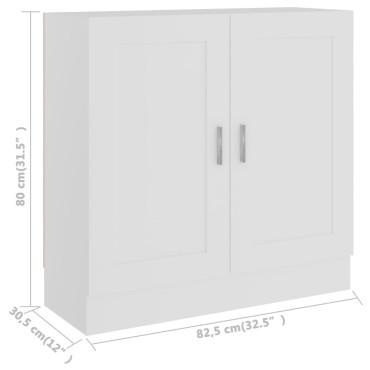 vidaXL Βιβλιοθήκη Λευκή 82,5x30,5x80cm Επεξεργασμένο Ξύλο 1 τεμ.