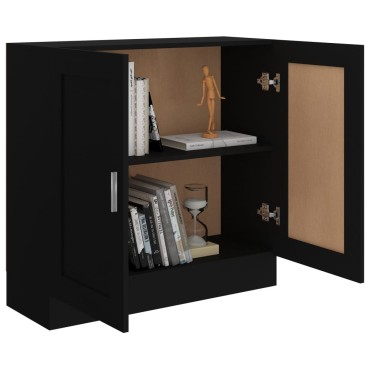 vidaXL Βιβλιοθήκη Μαύρη 82,5x30,5x80cm Επεξ. Ξύλο 1 τεμ.