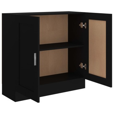 vidaXL Βιβλιοθήκη Μαύρη 82,5x30,5x80cm Επεξ. Ξύλο 1 τεμ.