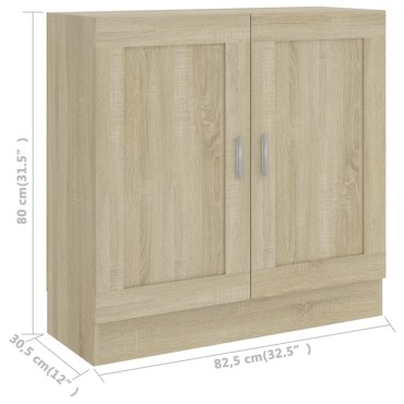 vidaXL Βιβλιοθήκη Χρώμα Sonoma Δρυς 82,5x30,5x80cm Επεξ. Ξύλο 1 τεμ.