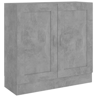 vidaXL Βιβλιοθήκη Γκρι του Σκυροδέματος 82,5x30,5x80cm Επεξ. Ξύλο 1 τεμ.