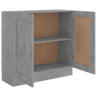 vidaXL Βιβλιοθήκη Γκρι του Σκυροδέματος 82,5x30,5x80cm Επεξ. Ξύλο 1 τεμ.