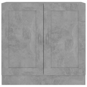 vidaXL Βιβλιοθήκη Γκρι του Σκυροδέματος 82,5x30,5x80cm Επεξ. Ξύλο 1 τεμ.