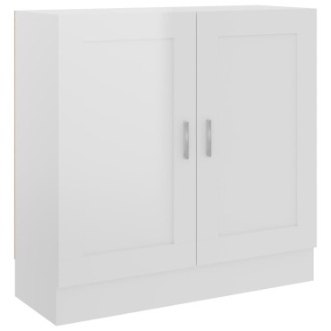 vidaXL Βιβλιοθήκη Γυαλιστερό Λευκό 82,5x30,5x80cm Επεξ. Ξύλο 1 τεμ.