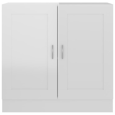 vidaXL Βιβλιοθήκη Γυαλιστερό Λευκό 82,5x30,5x80cm Επεξ. Ξύλο 1 τεμ.