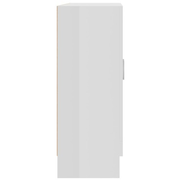 vidaXL Βιβλιοθήκη Γυαλιστερό Λευκό 82,5x30,5x80cm Επεξ. Ξύλο 1 τεμ.