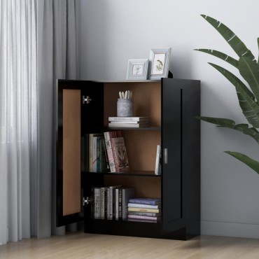 vidaXL Βιβλιοθήκη Μαύρη 82,5x30,5x115cm Επεξ. Ξύλο 1 τεμ.
