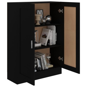 vidaXL Βιβλιοθήκη Μαύρη 82,5x30,5x115cm Επεξ. Ξύλο 1 τεμ.