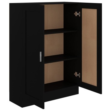 vidaXL Βιβλιοθήκη Μαύρη 82,5x30,5x115cm Επεξ. Ξύλο 1 τεμ.