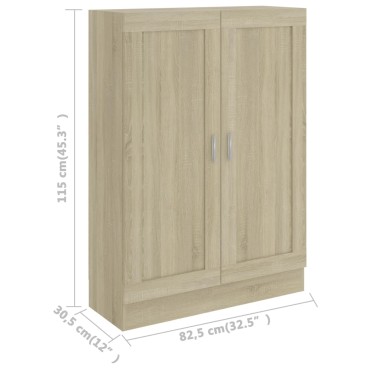 vidaXL Βιβλιοθήκη Χρώμα Sonoma Δρυς 82,5x30,5x115cm Επεξ. Ξύλο 1 τεμ.