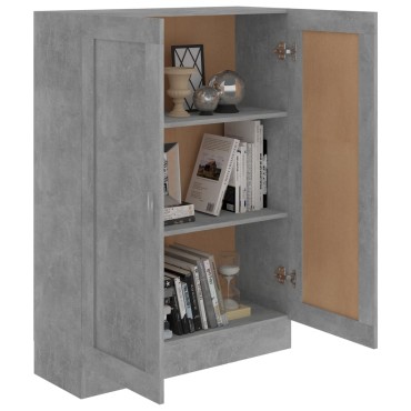 vidaXL Βιβλιοθήκη Γκρι του Σκυροδέματος 82,5x30,5x115cm Επεξ. Ξύλο 1 τεμ.