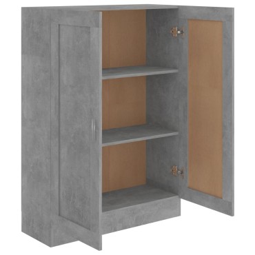 vidaXL Βιβλιοθήκη Γκρι του Σκυροδέματος 82,5x30,5x115cm Επεξ. Ξύλο 1 τεμ.