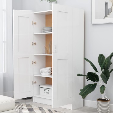 vidaXL Βιβλιοθήκη Λευκή 82,5x30,5x150cm Επεξ. Ξύλο 1 τεμ.