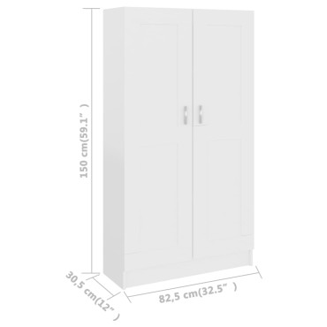 vidaXL Βιβλιοθήκη Λευκή 82,5x30,5x150cm Επεξ. Ξύλο 1 τεμ.