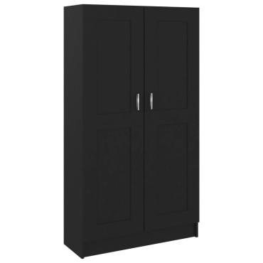 vidaXL Βιβλιοθήκη Μαύρη 82,5x30,5x150cm Επεξ. Ξύλο 1 τεμ.
