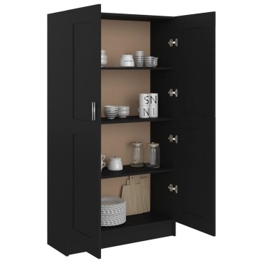 vidaXL Βιβλιοθήκη Μαύρη 82,5x30,5x150cm Επεξ. Ξύλο 1 τεμ.