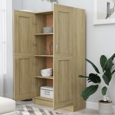 vidaXL Βιβλιοθήκη Χρώμα Sonoma Δρυς 82,5x30,5x150cm Επεξ. Ξύλο 1 τεμ.