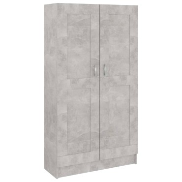vidaXL Βιβλιοθήκη Γκρι του Σκυροδέματος 82,5x30,5x150cm Επεξ. Ξύλο 1 τεμ.