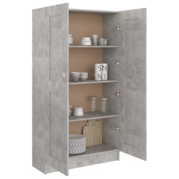 vidaXL Βιβλιοθήκη Γκρι του Σκυροδέματος 82,5x30,5x150cm Επεξ. Ξύλο 1 τεμ.