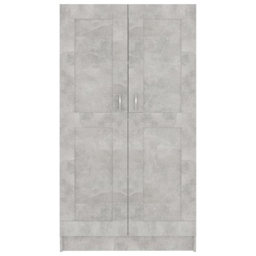 vidaXL Βιβλιοθήκη Γκρι του Σκυροδέματος 82,5x30,5x150cm Επεξ. Ξύλο 1 τεμ.